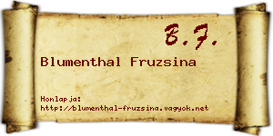 Blumenthal Fruzsina névjegykártya